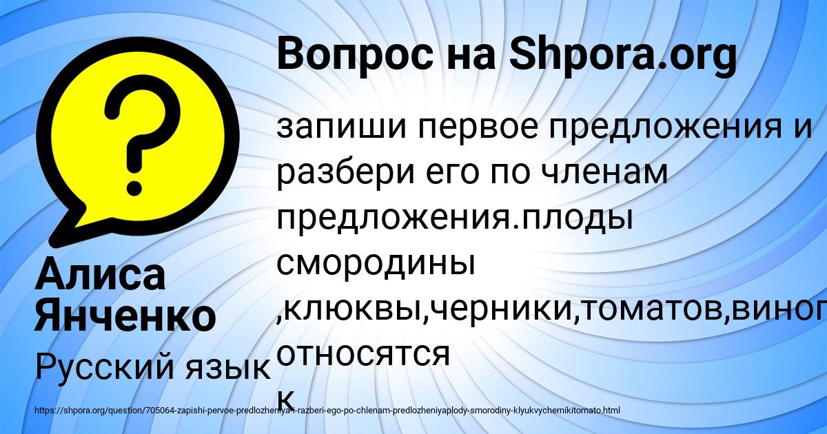 Картинка с текстом вопроса от пользователя Алиса Янченко