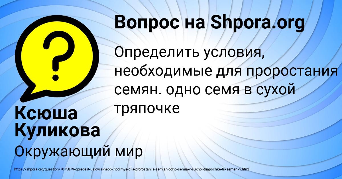Картинка с текстом вопроса от пользователя Ксюша Куликова
