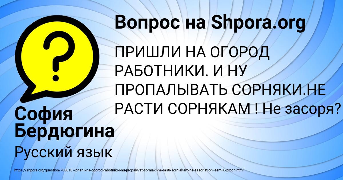 Картинка с текстом вопроса от пользователя София Бердюгина