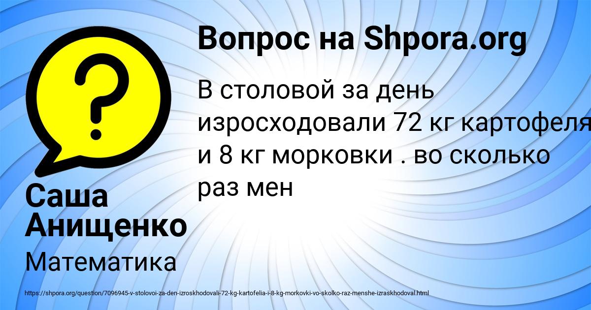 Картинка с текстом вопроса от пользователя Саша Анищенко