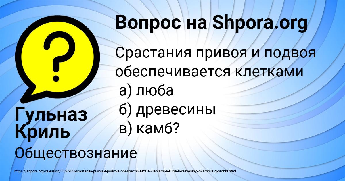 Картинка с текстом вопроса от пользователя Гульназ Криль
