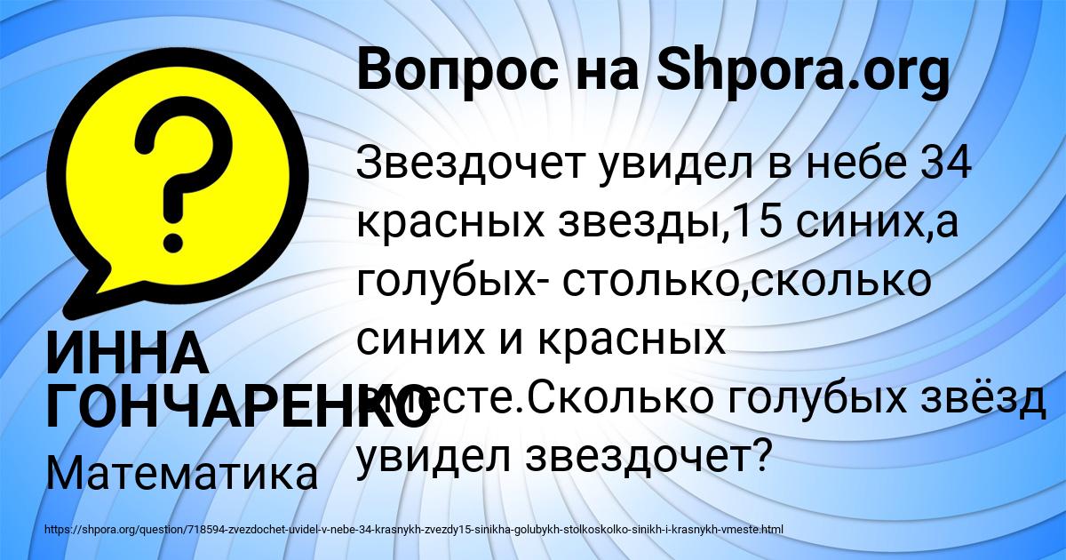 Картинка с текстом вопроса от пользователя ИННА ГОНЧАРЕНКО