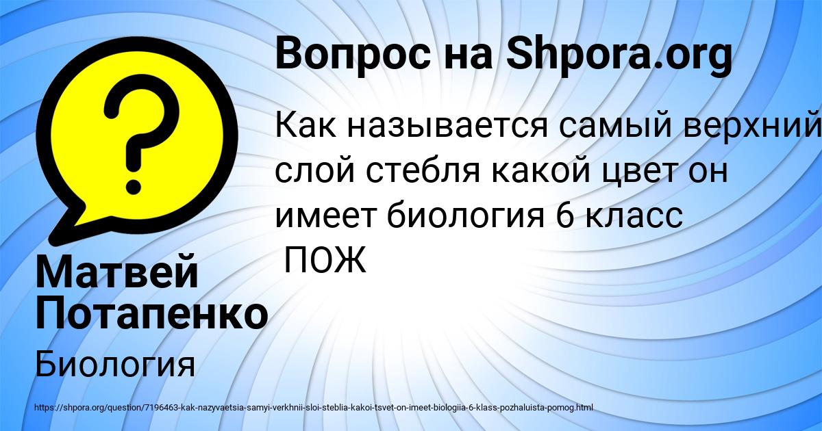 Картинка с текстом вопроса от пользователя Матвей Потапенко