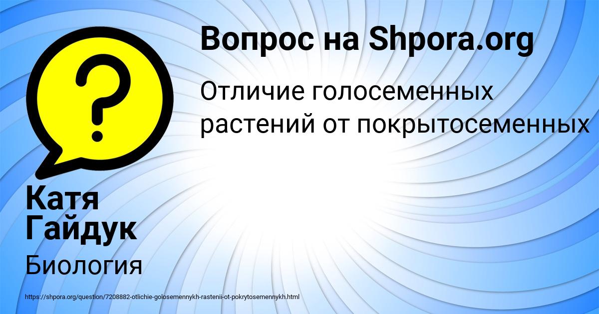 Картинка с текстом вопроса от пользователя Катя Гайдук