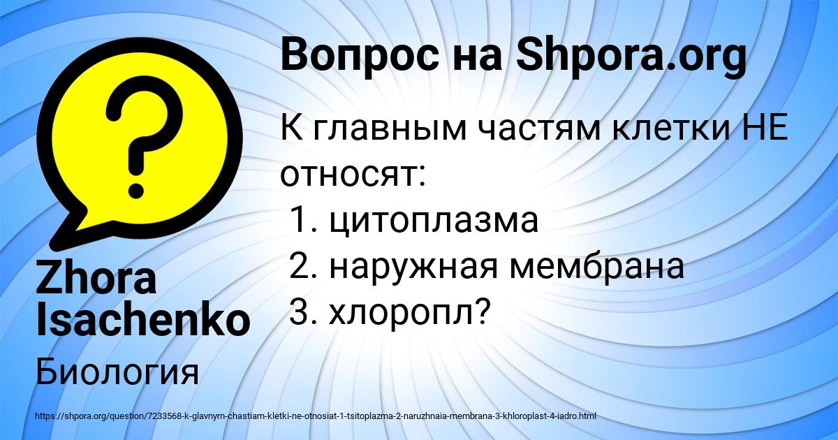 Картинка с текстом вопроса от пользователя Zhora Isachenko