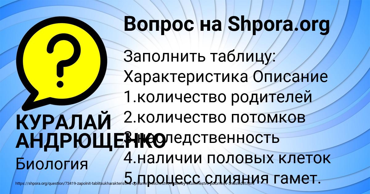 Картинка с текстом вопроса от пользователя КУРАЛАЙ АНДРЮЩЕНКО