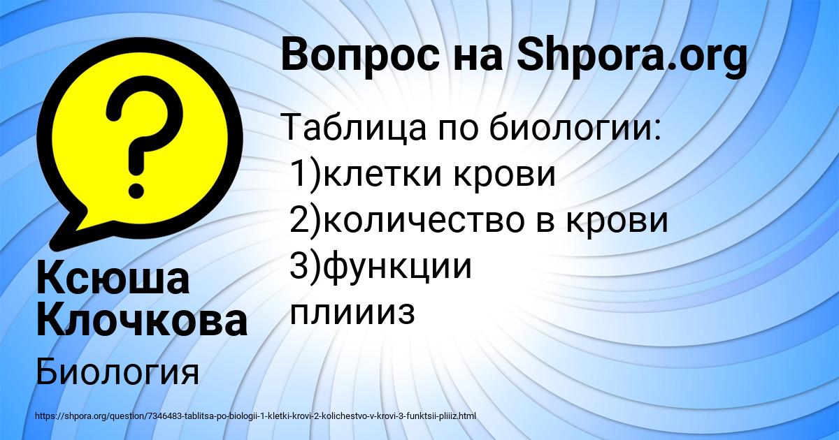 Картинка с текстом вопроса от пользователя Ксюша Клочкова