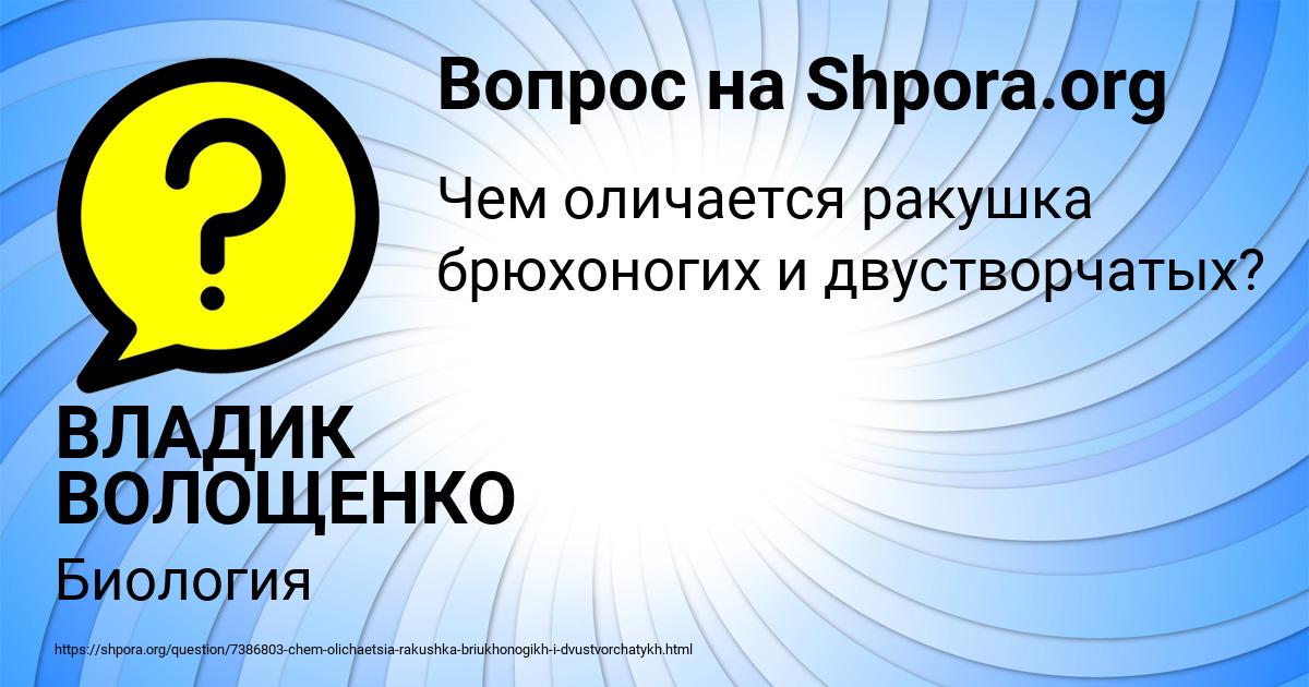 Картинка с текстом вопроса от пользователя ВЛАДИК ВОЛОЩЕНКО