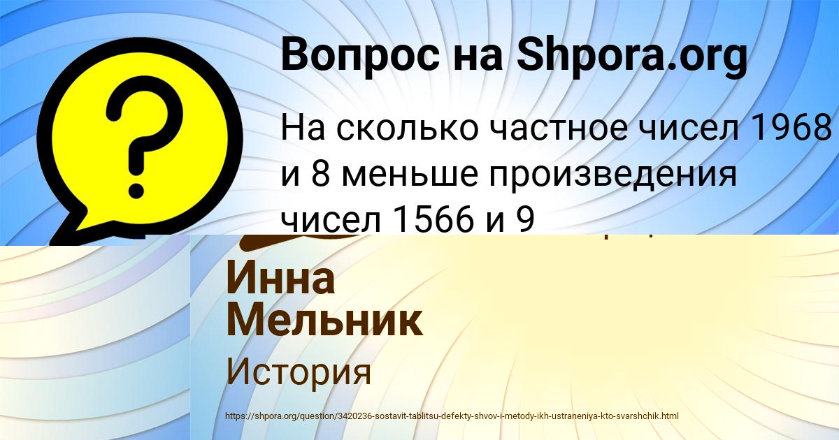 Картинка с текстом вопроса от пользователя Катя Портнова