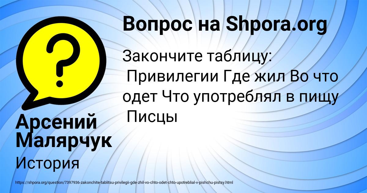 Картинка с текстом вопроса от пользователя Арсений Малярчук