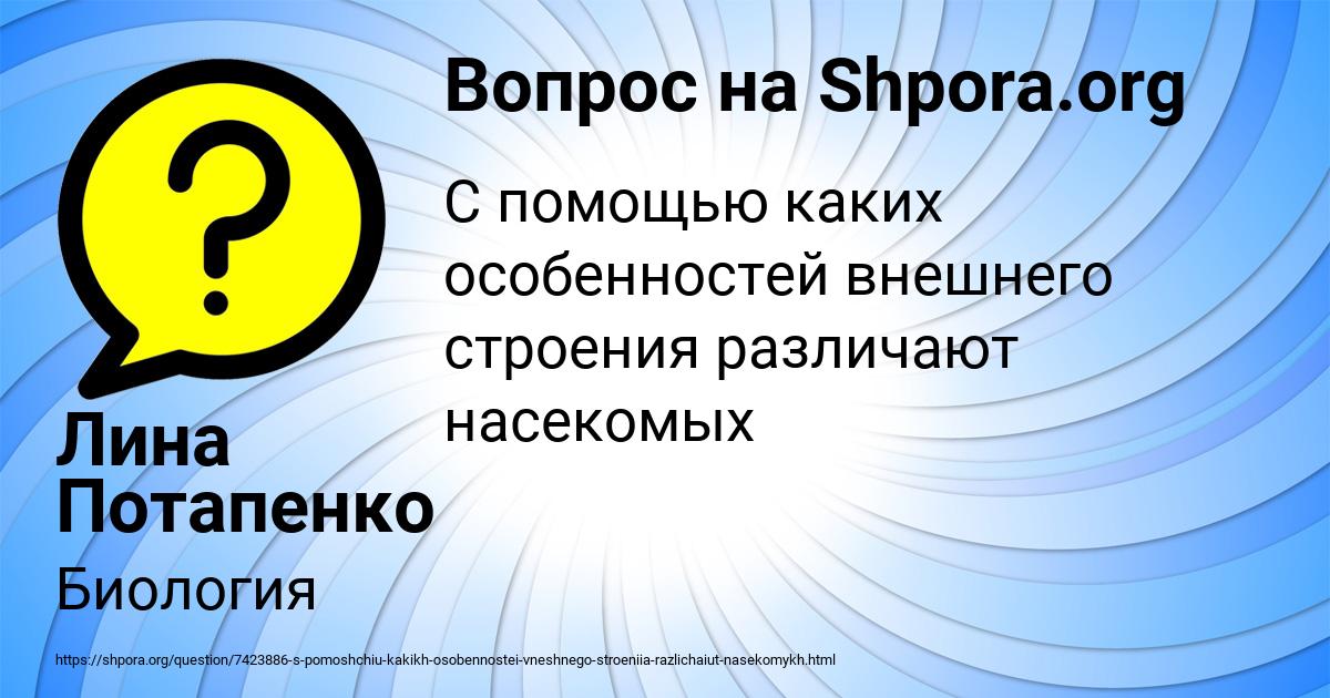 Картинка с текстом вопроса от пользователя Лина Потапенко