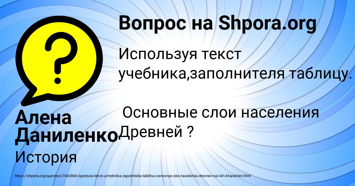 Картинка с текстом вопроса от пользователя Алена Даниленко
