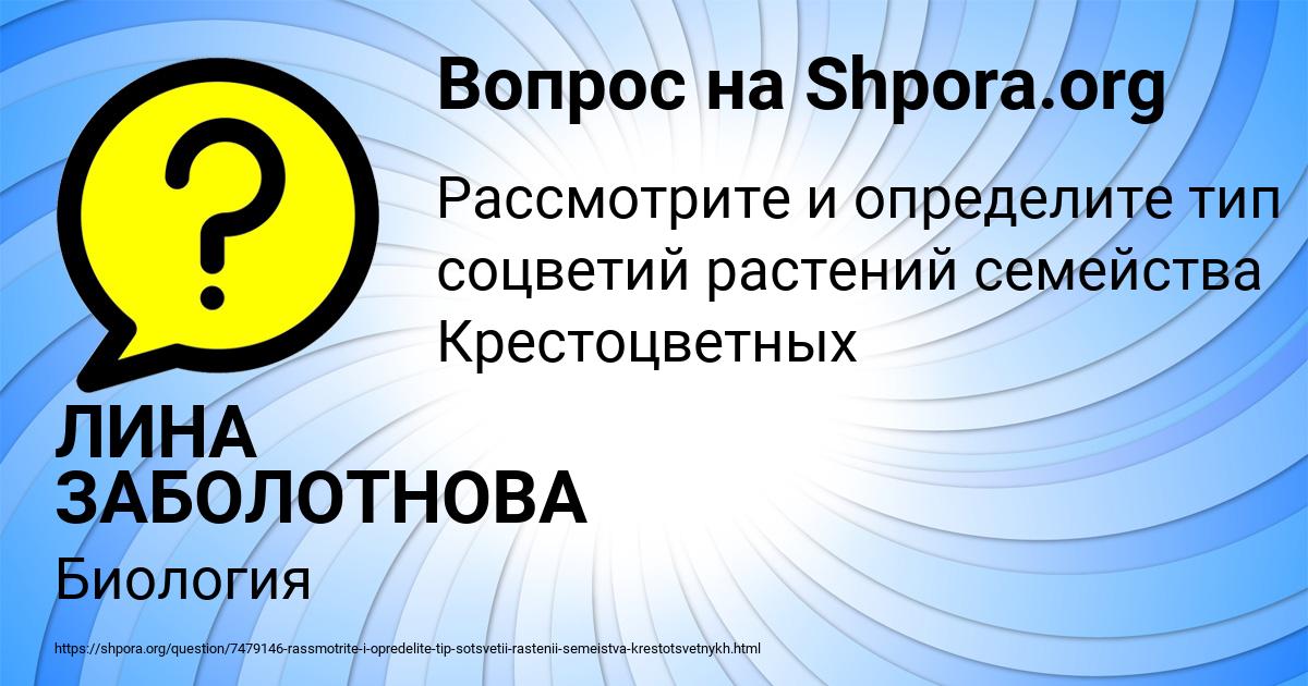Картинка с текстом вопроса от пользователя ЛИНА ЗАБОЛОТНОВА