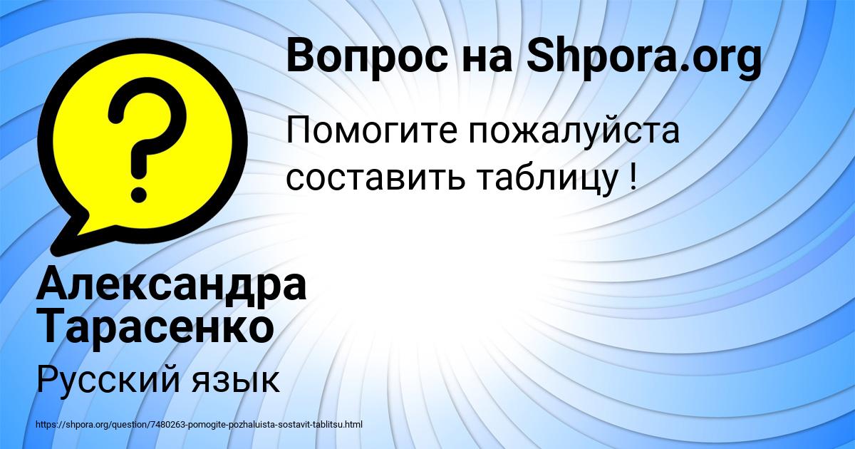 Картинка с текстом вопроса от пользователя Александра Тарасенко
