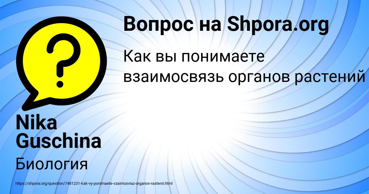 Картинка с текстом вопроса от пользователя Nika Guschina