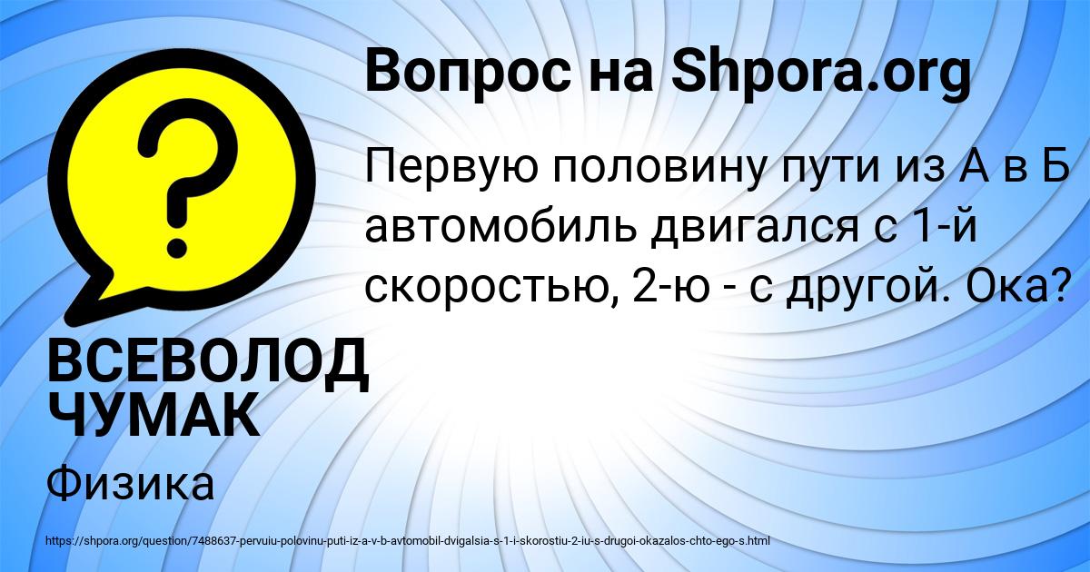 Картинка с текстом вопроса от пользователя ВСЕВОЛОД ЧУМАК