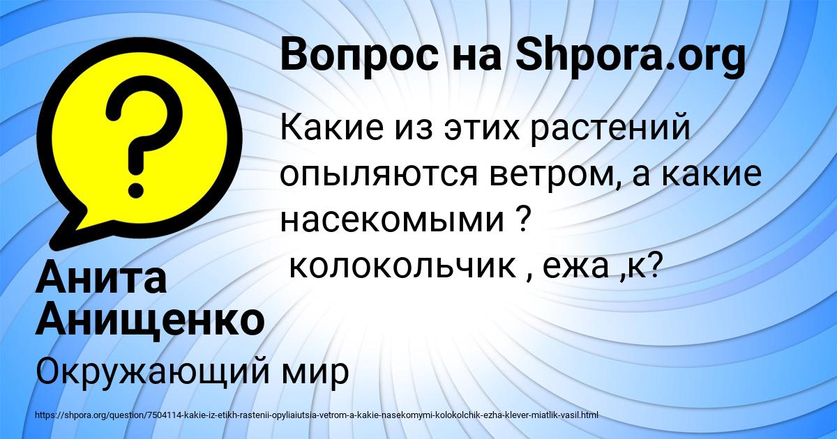 Картинка с текстом вопроса от пользователя Анита Анищенко