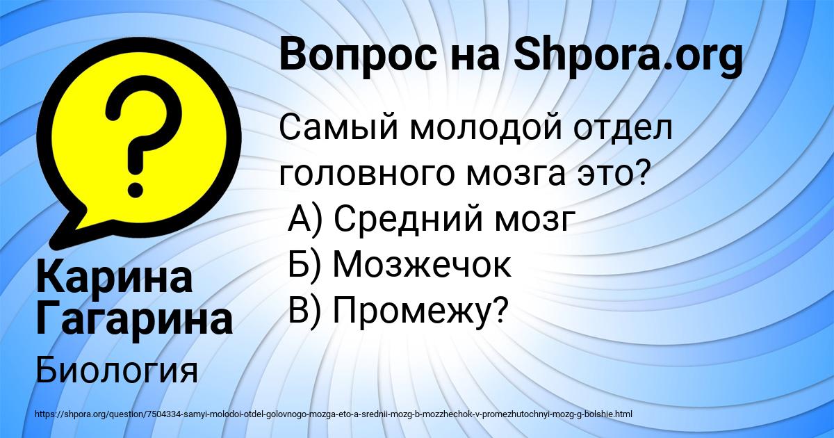 Картинка с текстом вопроса от пользователя Карина Гагарина
