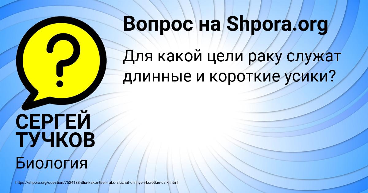 Картинка с текстом вопроса от пользователя СЕРГЕЙ ТУЧКОВ