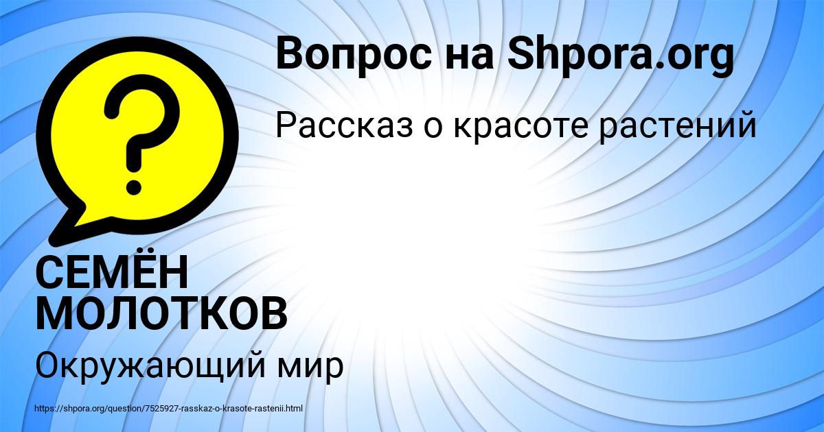 Картинка с текстом вопроса от пользователя СЕМЁН МОЛОТКОВ