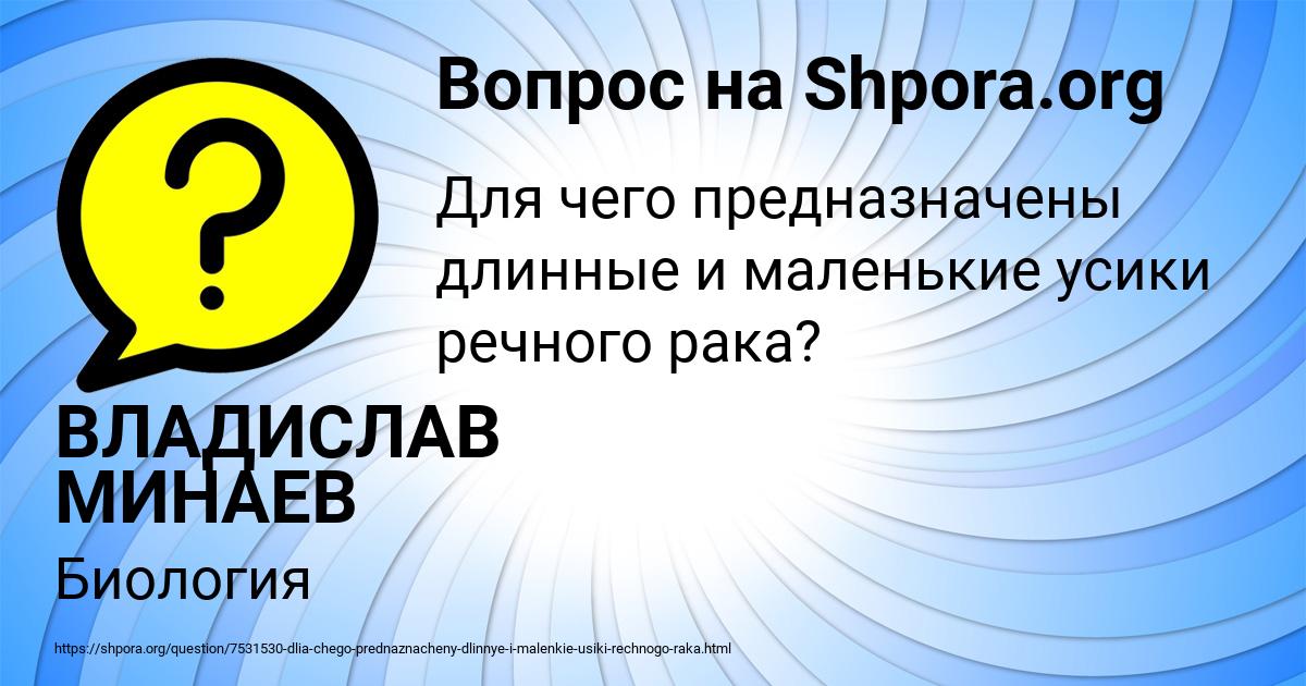 Картинка с текстом вопроса от пользователя ВЛАДИСЛАВ МИНАЕВ