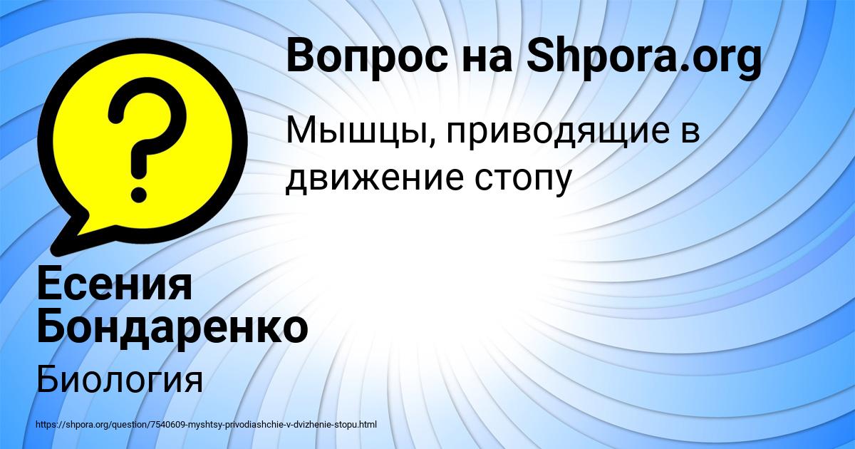 Картинка с текстом вопроса от пользователя Есения Бондаренко