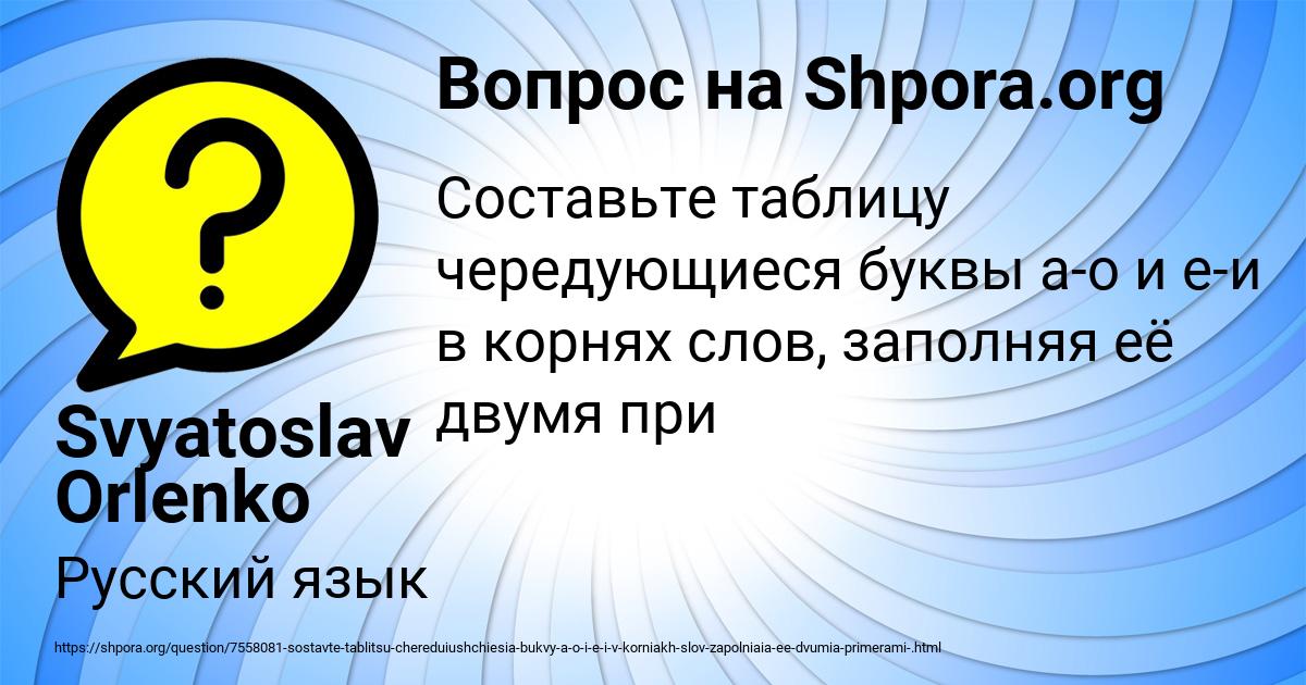Картинка с текстом вопроса от пользователя Svyatoslav Orlenko