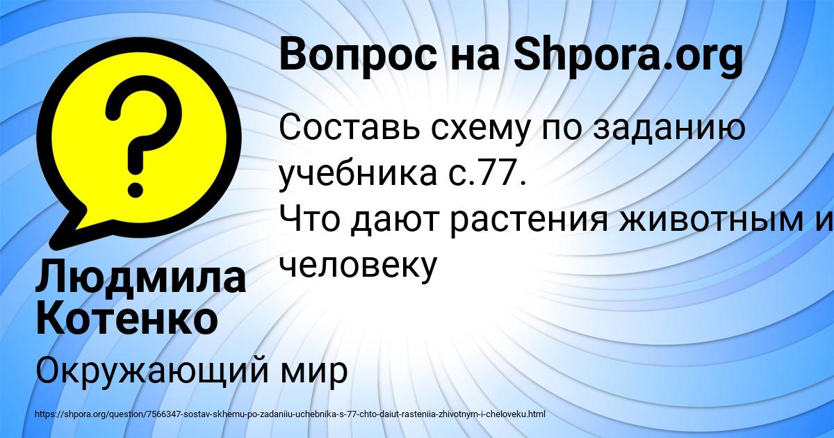 Картинка с текстом вопроса от пользователя Людмила Котенко