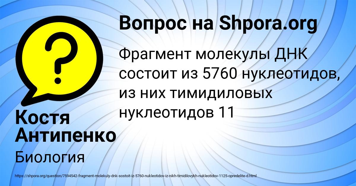 Картинка с текстом вопроса от пользователя Костя Антипенко