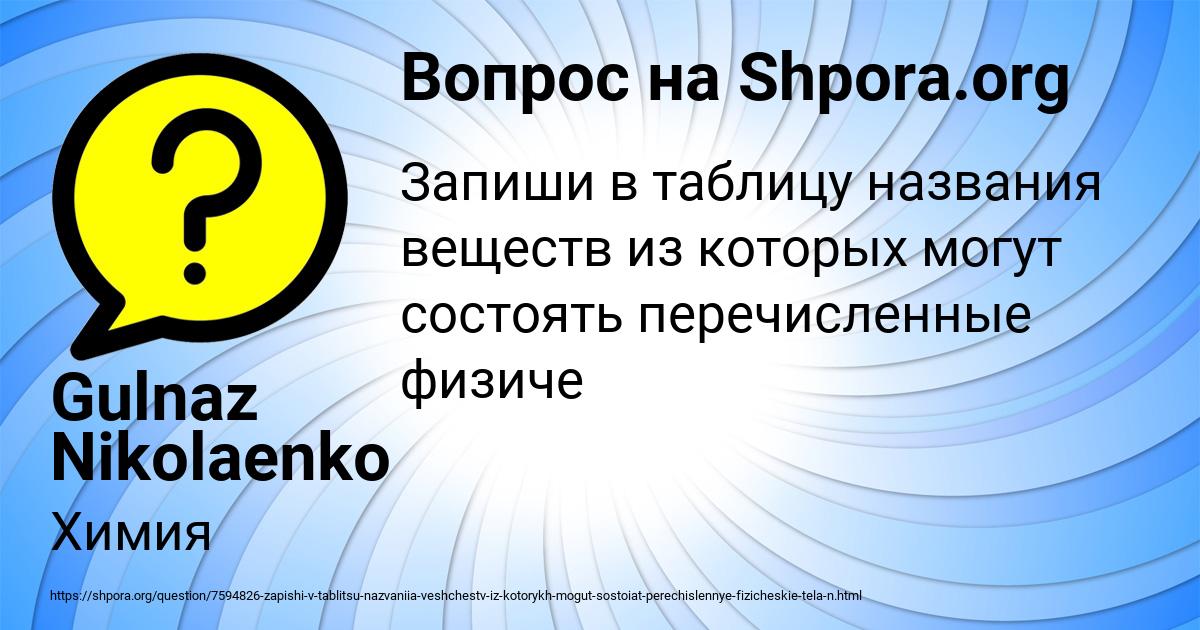 Картинка с текстом вопроса от пользователя Gulnaz Nikolaenko