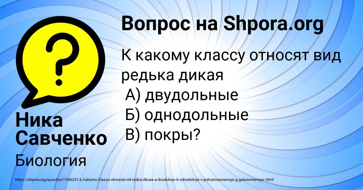 Картинка с текстом вопроса от пользователя Ника Савченко