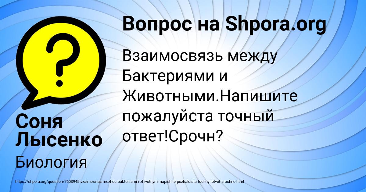 Картинка с текстом вопроса от пользователя Соня Лысенко