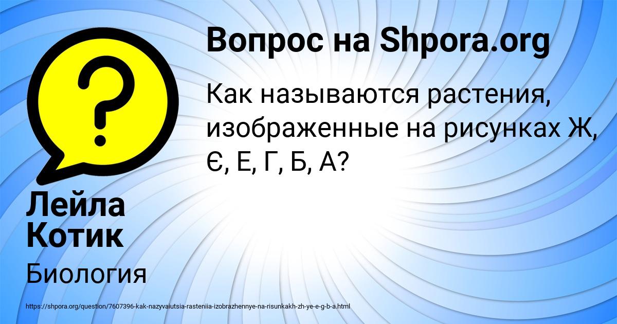 Картинка с текстом вопроса от пользователя Лейла Котик