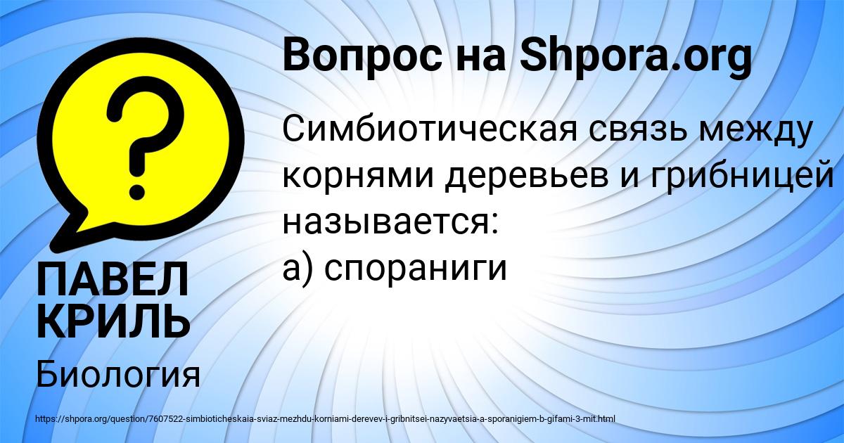 Картинка с текстом вопроса от пользователя ПАВЕЛ КРИЛЬ