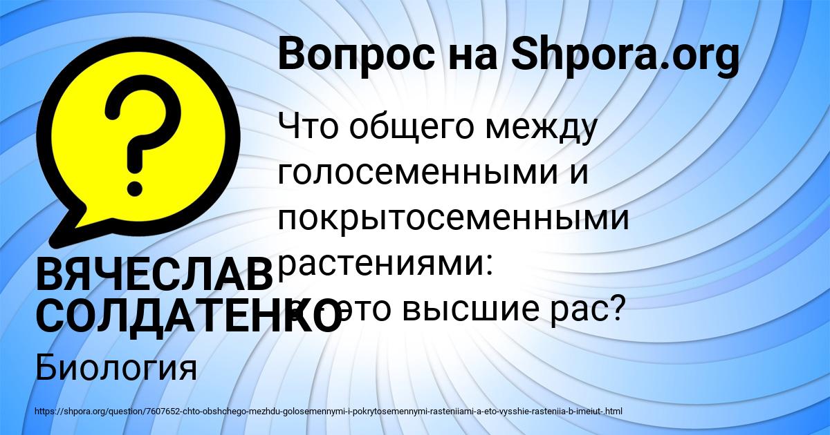 Картинка с текстом вопроса от пользователя ВЯЧЕСЛАВ СОЛДАТЕНКО
