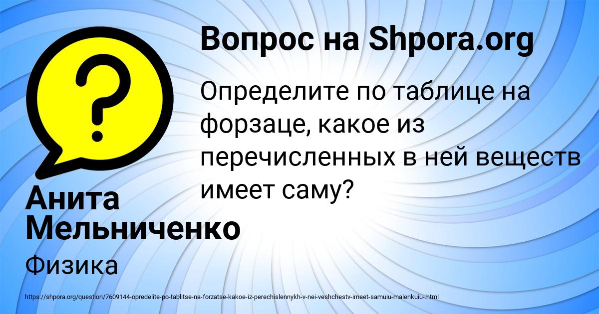 Картинка с текстом вопроса от пользователя Анита Мельниченко