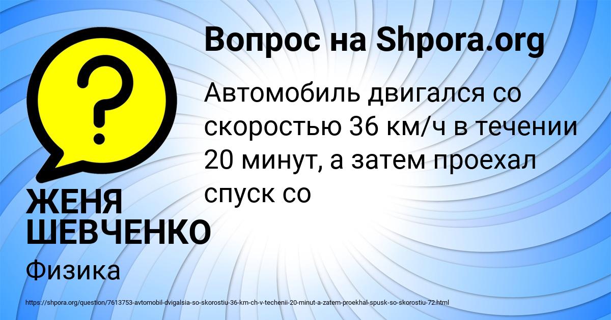 Картинка с текстом вопроса от пользователя ЖЕНЯ ШЕВЧЕНКО