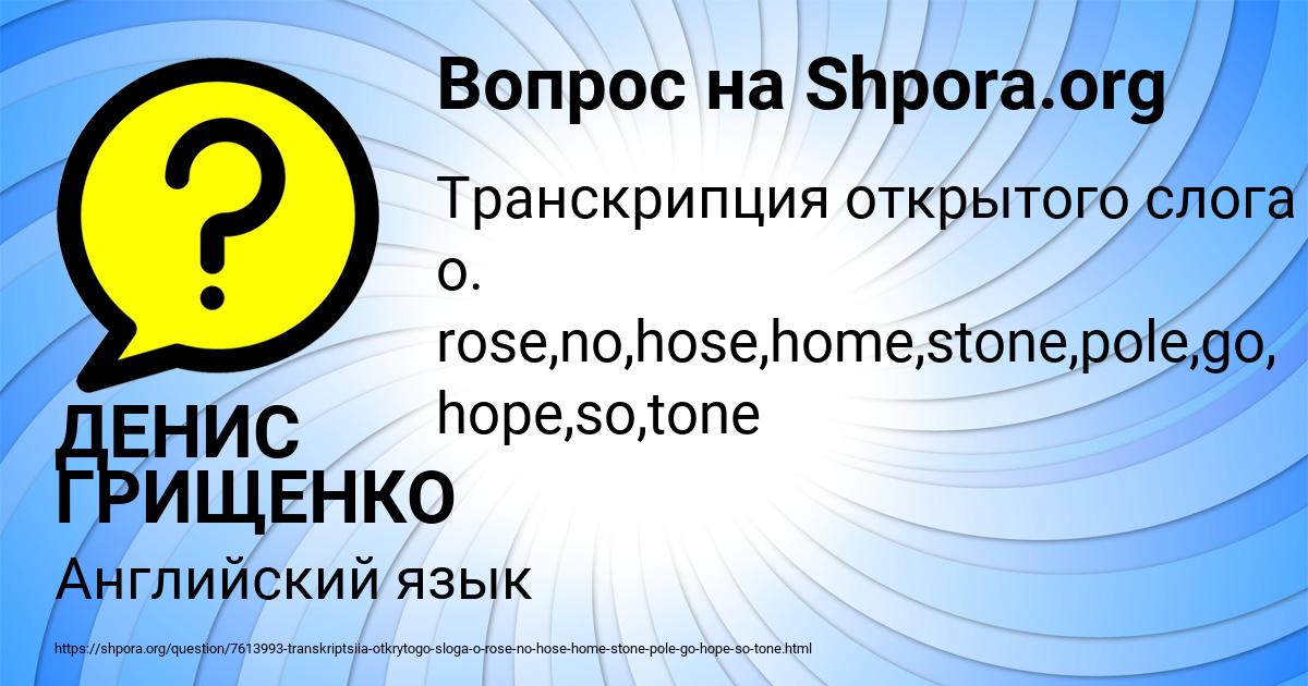 Картинка с текстом вопроса от пользователя ДЕНИС ГРИЩЕНКО