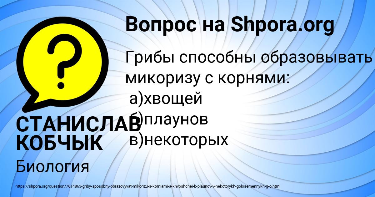 Картинка с текстом вопроса от пользователя СТАНИСЛАВ КОБЧЫК