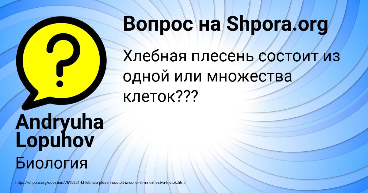 Картинка с текстом вопроса от пользователя Andryuha Lopuhov