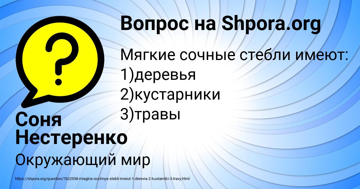 Картинка с текстом вопроса от пользователя Соня Нестеренко