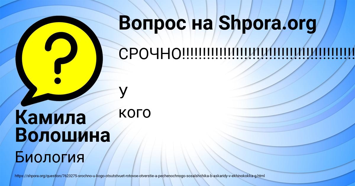 Картинка с текстом вопроса от пользователя Камила Волошина