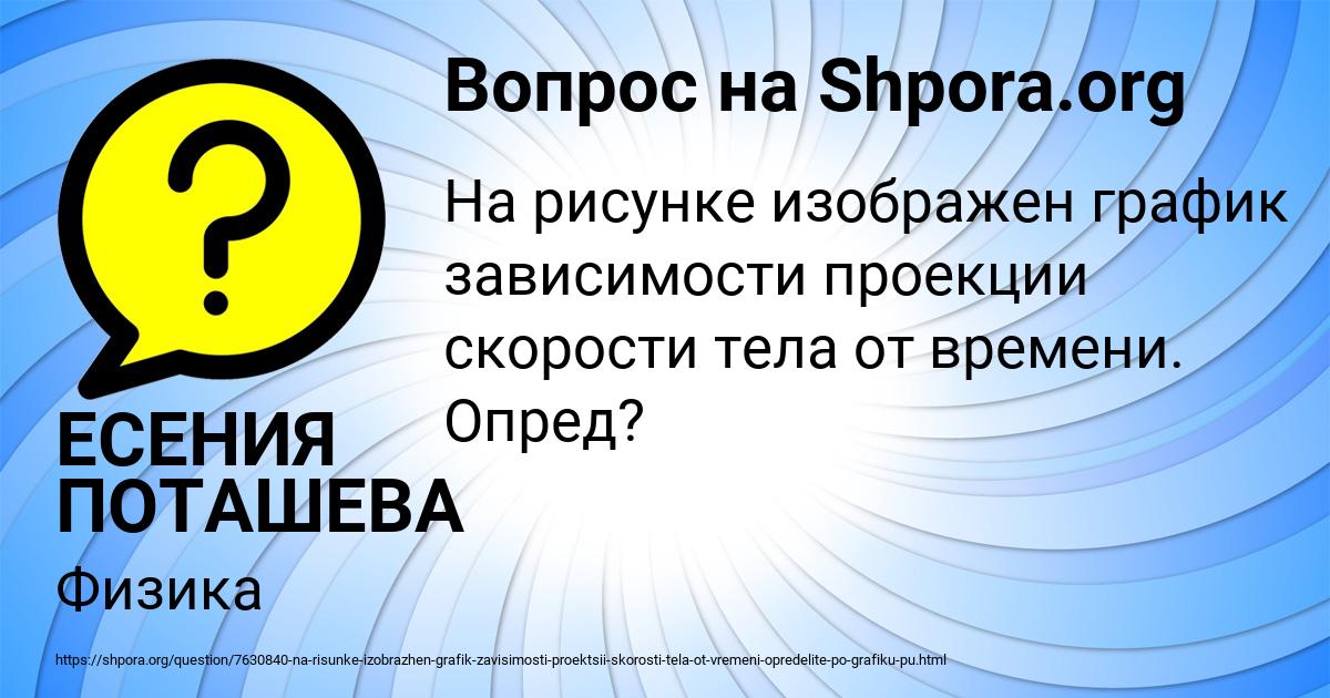 Картинка с текстом вопроса от пользователя ЕСЕНИЯ ПОТАШЕВА