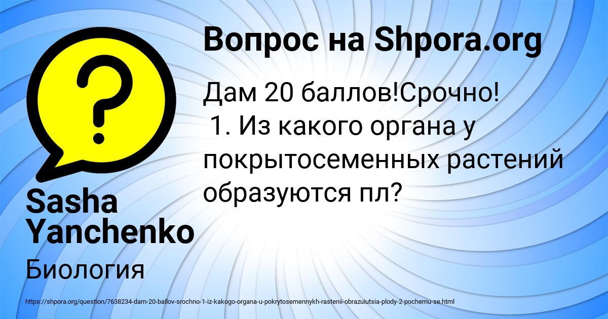 Картинка с текстом вопроса от пользователя Sasha Yanchenko
