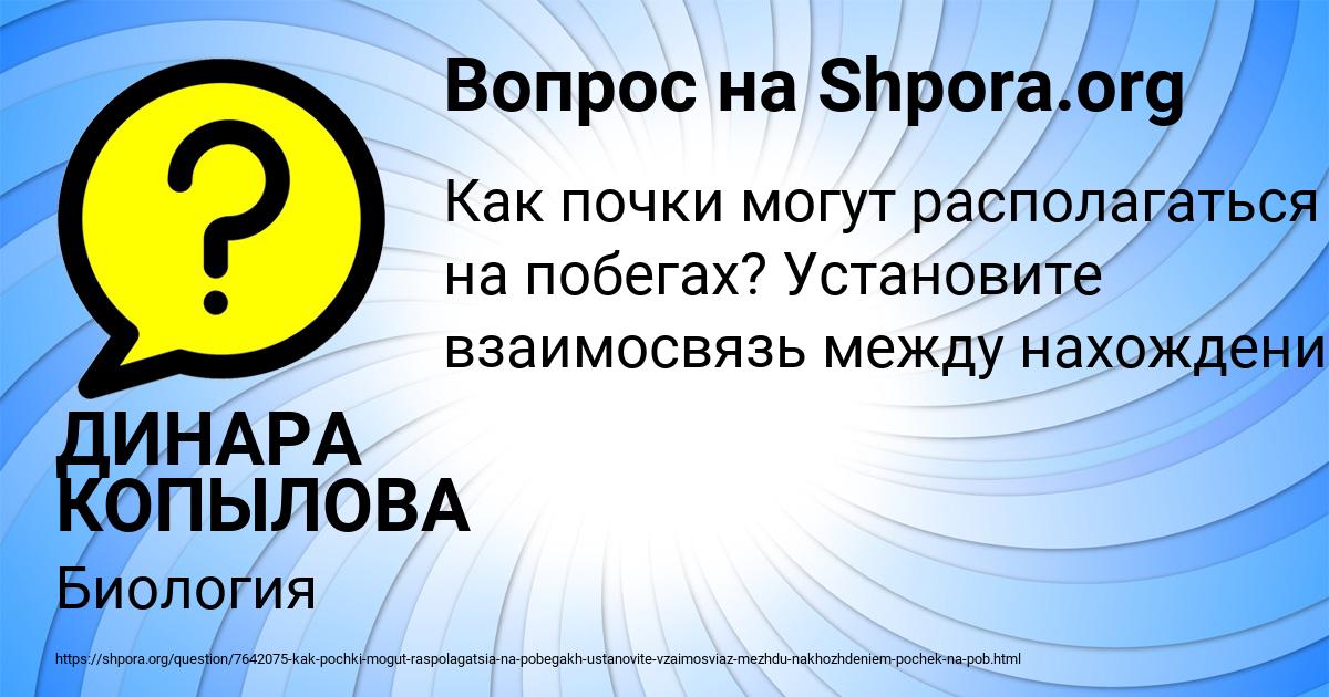 Картинка с текстом вопроса от пользователя ДИНАРА КОПЫЛОВА