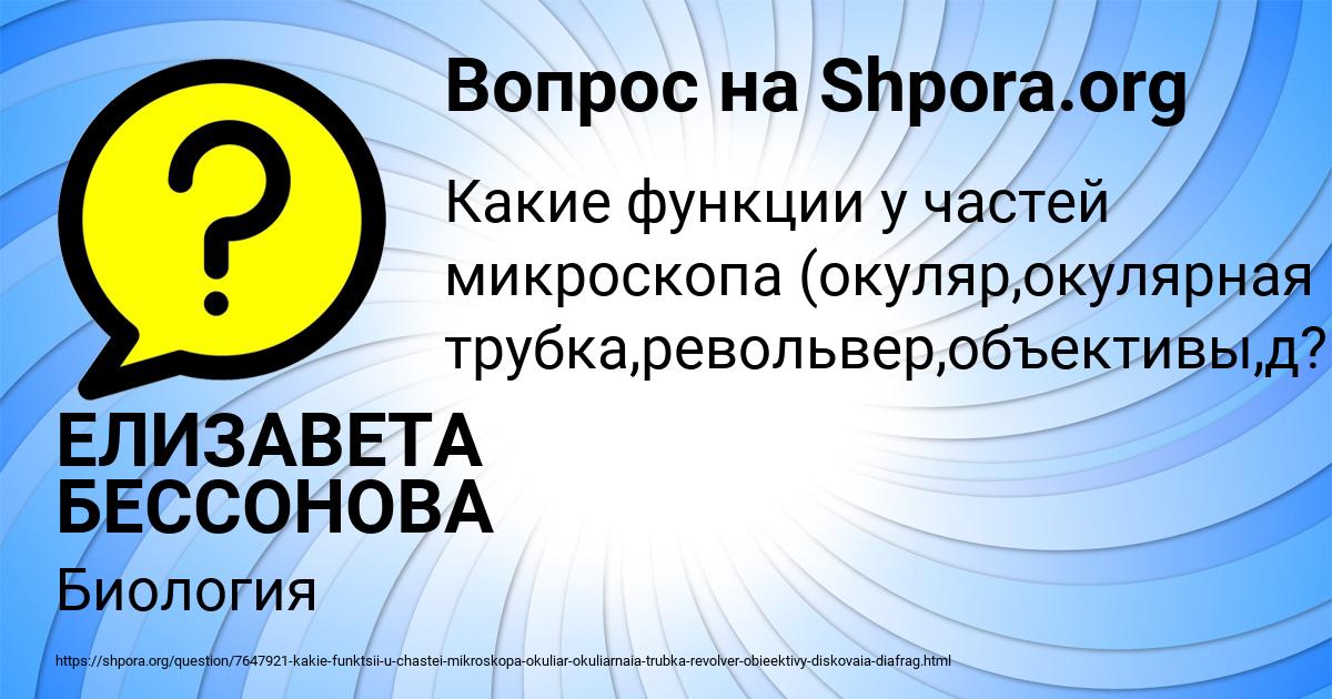 Картинка с текстом вопроса от пользователя ЕЛИЗАВЕТА БЕССОНОВА