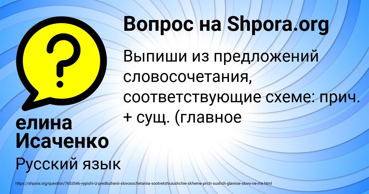 Картинка с текстом вопроса от пользователя елина Исаченко