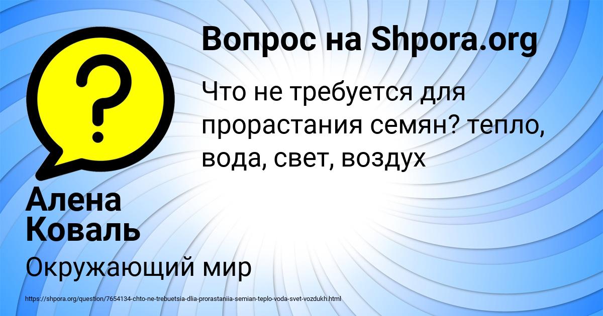 Картинка с текстом вопроса от пользователя Алена Коваль