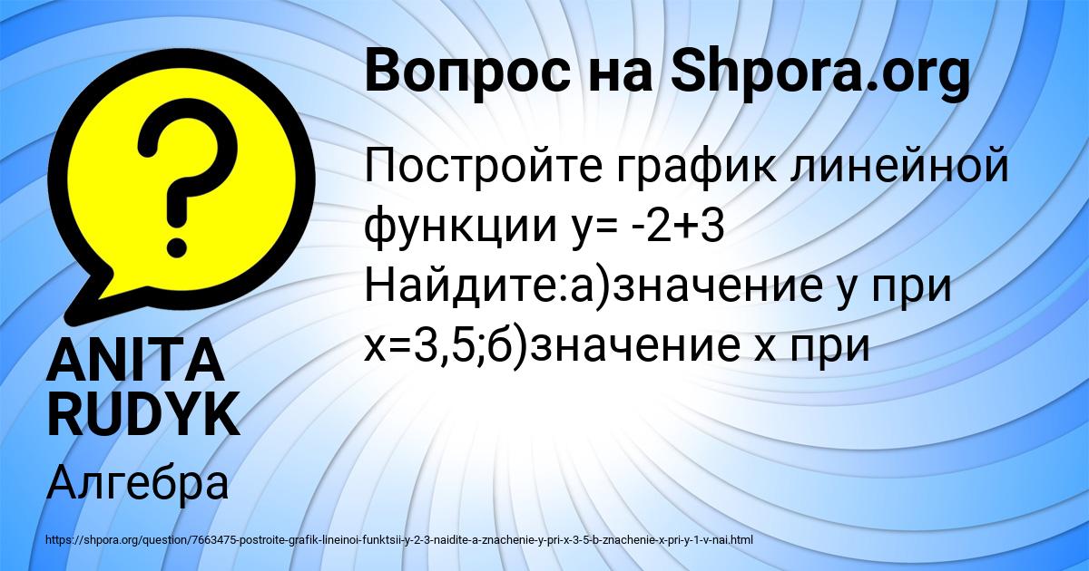 Картинка с текстом вопроса от пользователя ANITA RUDYK