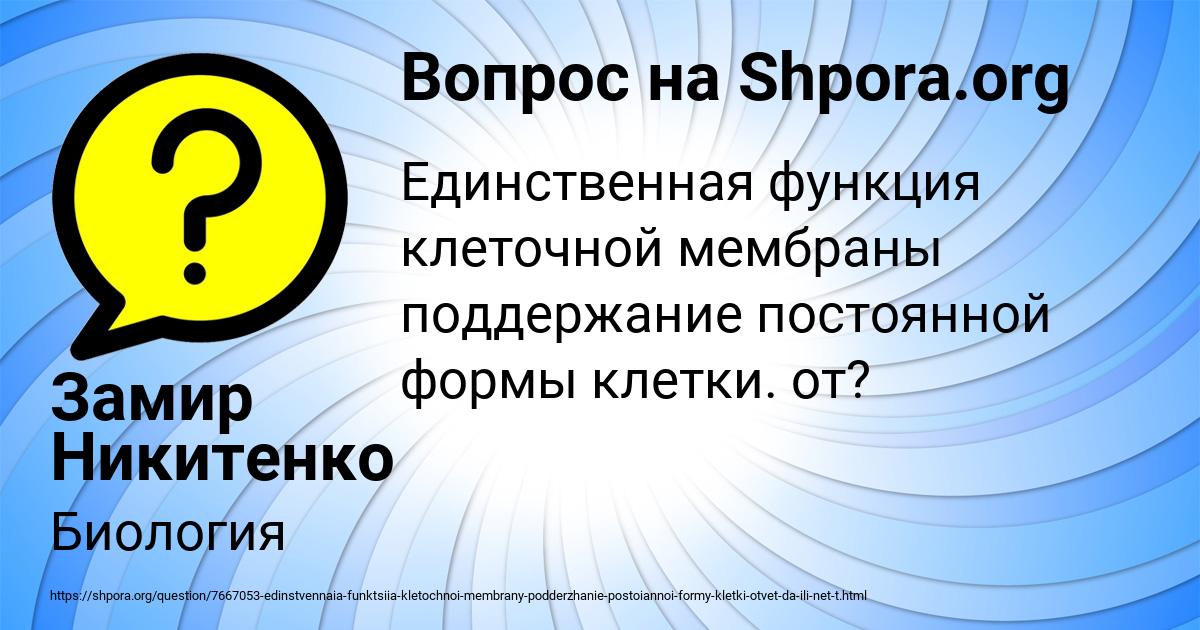 Картинка с текстом вопроса от пользователя Замир Никитенко